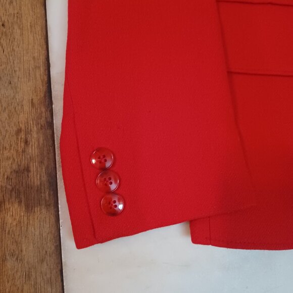 Vtg Jack Winter Red Wool Blend Blazer Size 8 | Academia Preppy Career Jacket - Picture 9 of 16